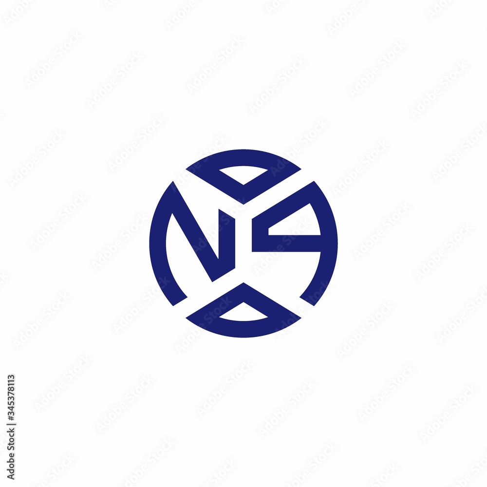 NP monogram logo with abstract shapes in modern style NP monogram logo with abstract shapes in modern style