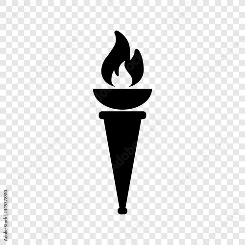 Torch icon on transparent grid