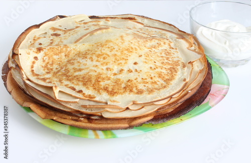 pancakes freshly baked with butter