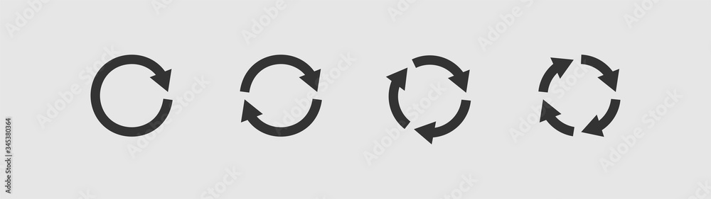 Set of circular arrows icons. - obrazy, fototapety, plakaty 