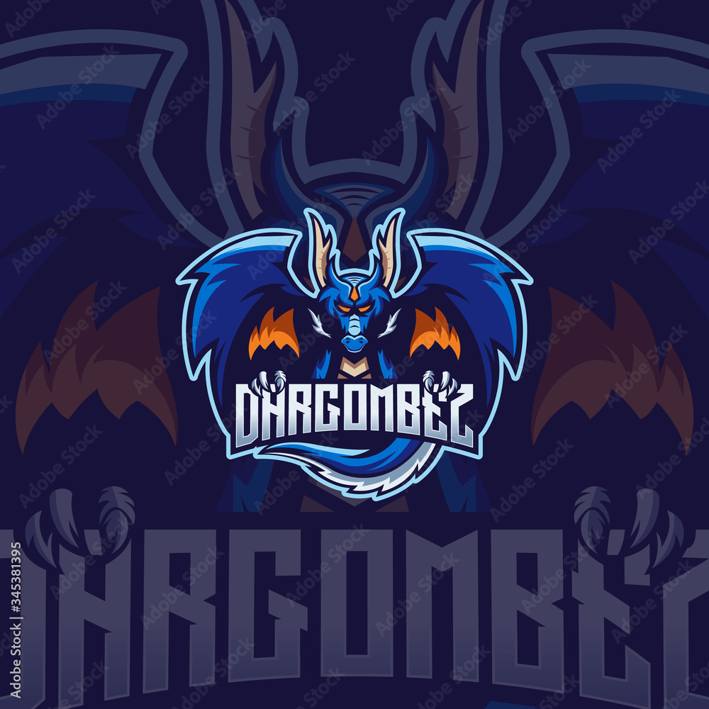 Dragon Esport Mascot Logo Design For Gaming Club Dragon Esport Mascot Logo Design For Gaming Club
