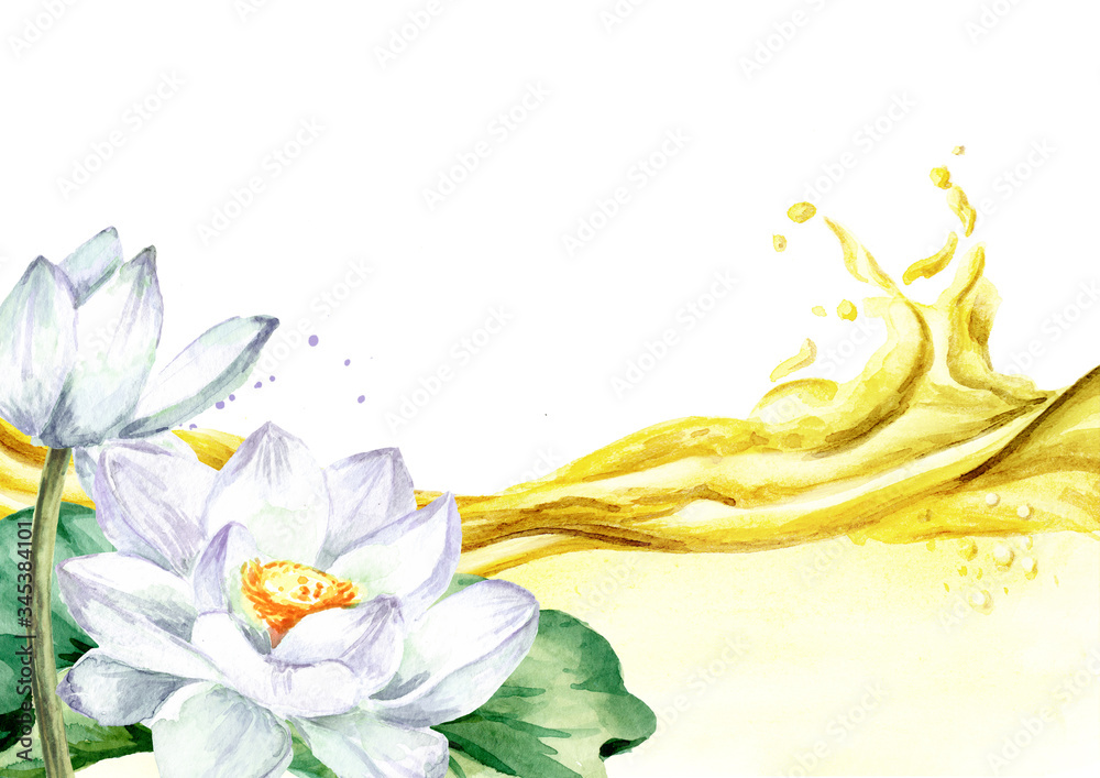 White Lotus flower and essential oil wave