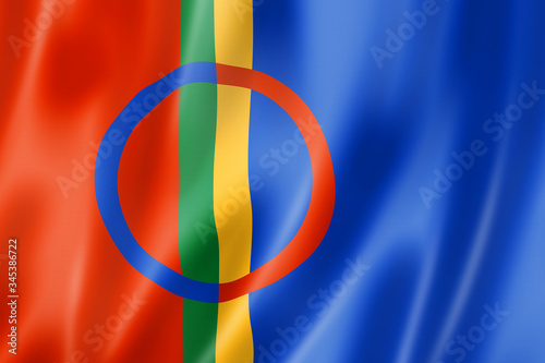 Sami ethnic flag, Lapland photo