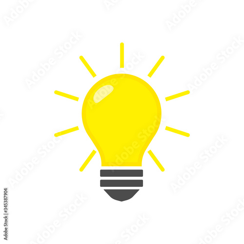 Light bulb icon isolated on white background. Vector illustration.