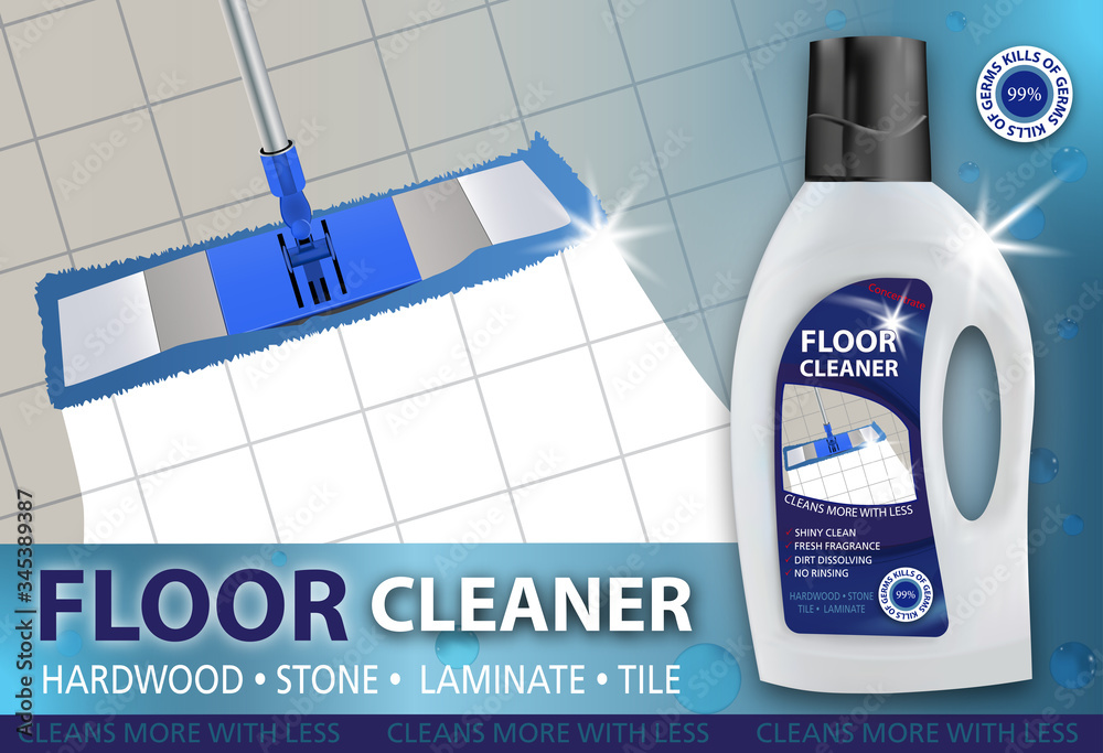 Floor cleaner. Disinfectant cleaner for washing floors. Mop cleaning