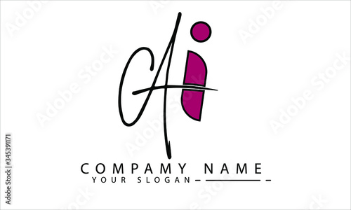 Initial ai elegant simple logo icon