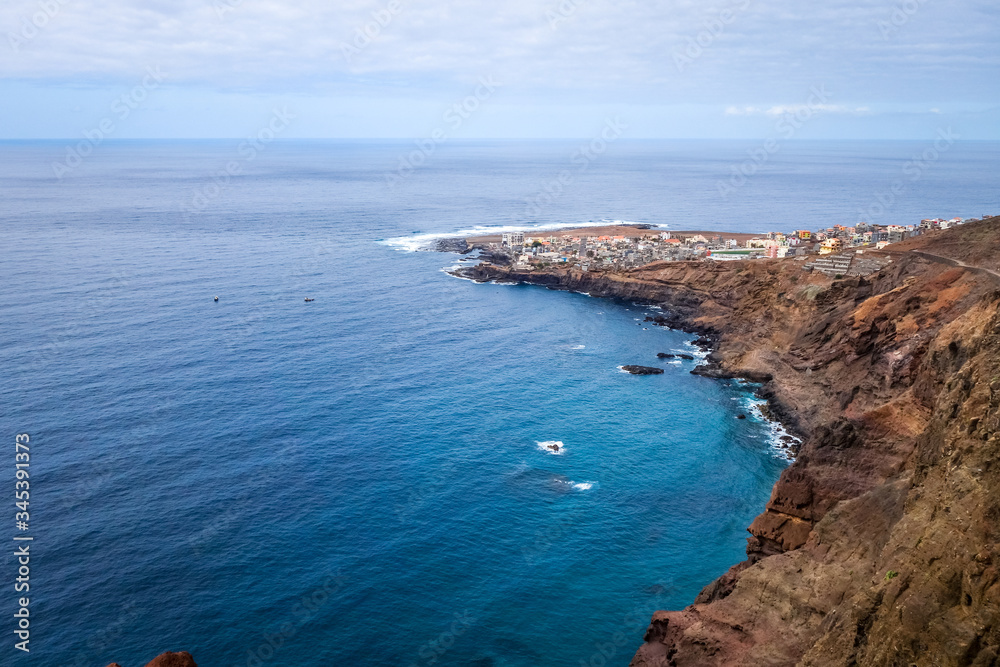 Ponta do Sol village aerial view, Santo Antao island, Cape Verde