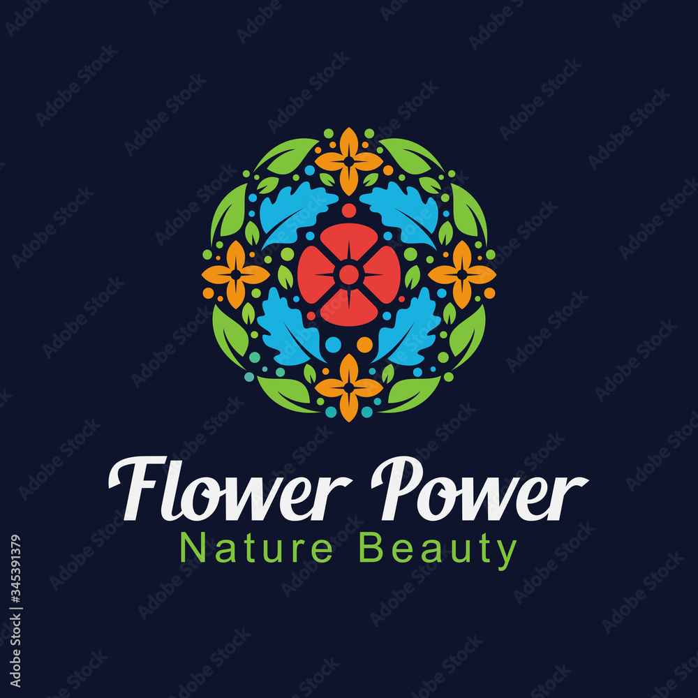 beauty circle flower with leaf logo icon vector design. boutique lotus logo vector sign beauty circle flower with leaf logo icon vector design. boutique lotus logo vector sign