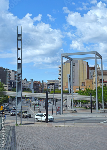 Mobiliario urbano en Plaza Lesseps Barcelona photo