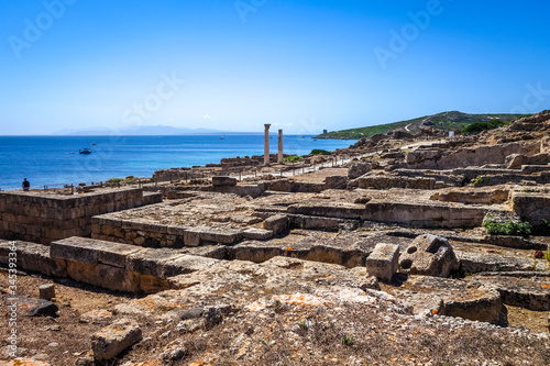 Columns in Tharros archaeological site, Sardinia photo
