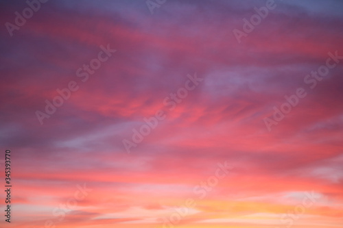 Beautiful sky with multicolored clouds at sunset