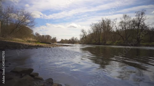 The flow of the river in spring
