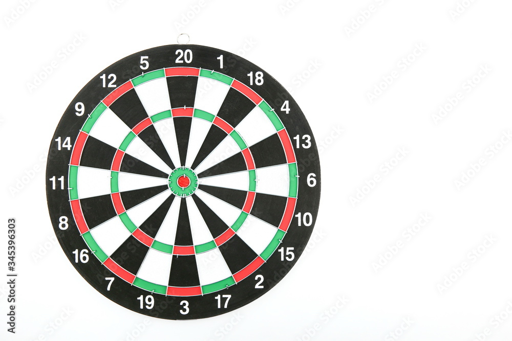 dart board on white background with copy space dart board on white background with copy space