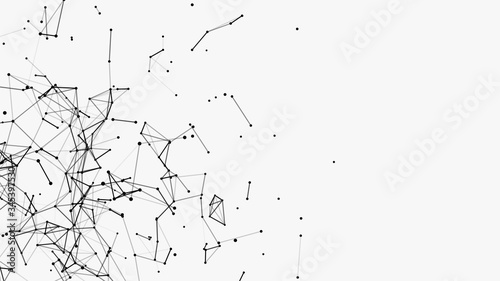 Abstract vector technology background with dots and lines. Network connection structure on white background.