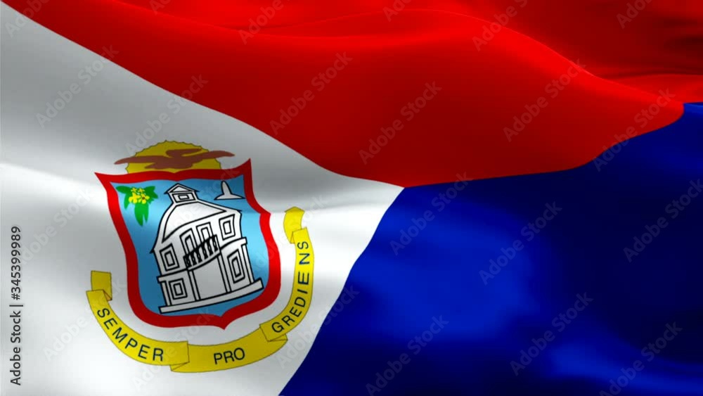 Sint Maarten island waving flag. National 3d Sint Maarten flag waving ...