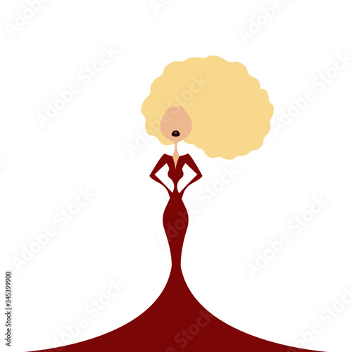 Woman in red dress