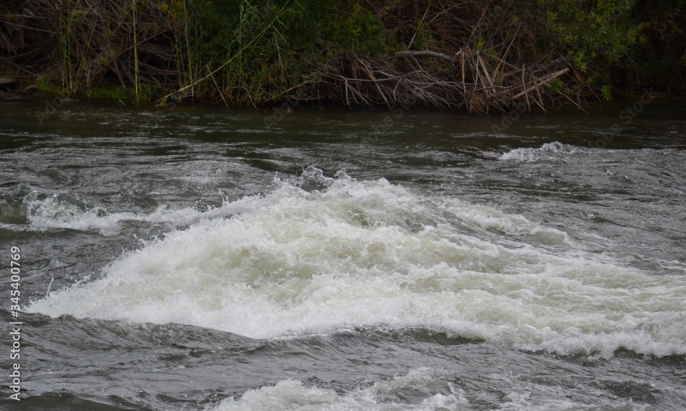 water flowing into the river water flowing into the river