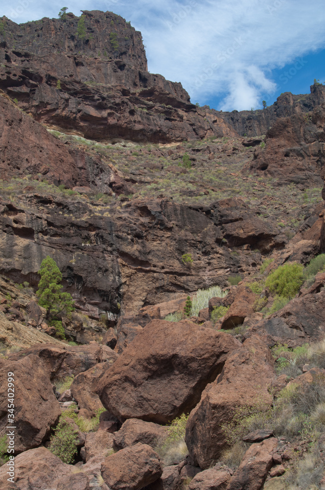 Cliff in The Nublo Rural Park. Mogan. Gran Canaria. Canary Islands. Spain.