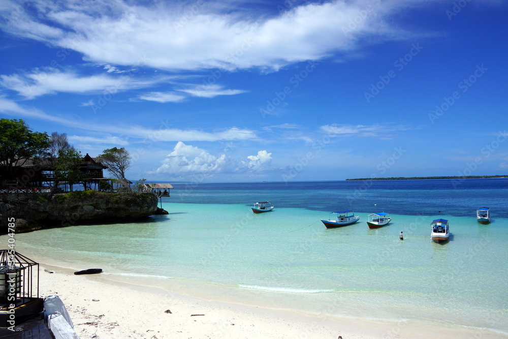 Naklejka premium tanjung bira beach in indonesia