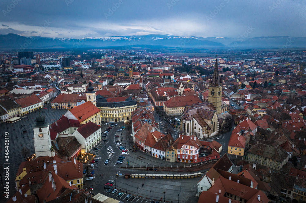  Aerial view from Sibiu taken by a professional drone