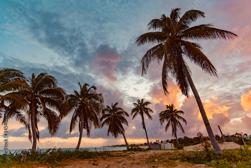 tropical sunset Anguilla island Caribbean sea