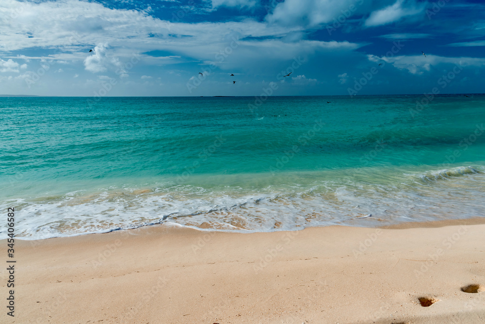 tropical panorama island of Anguilla Caribbean sea