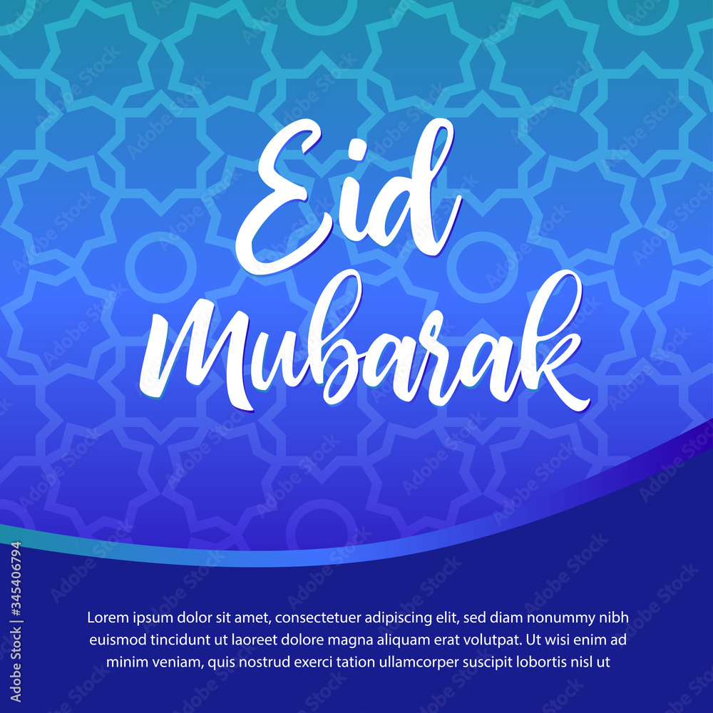Eid mubarak greeting card for print and website