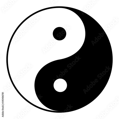 Yin Yang is a symbol of harmony and balance, Black and White Yin Yang Isolated on White Background Illustration – VECTOR