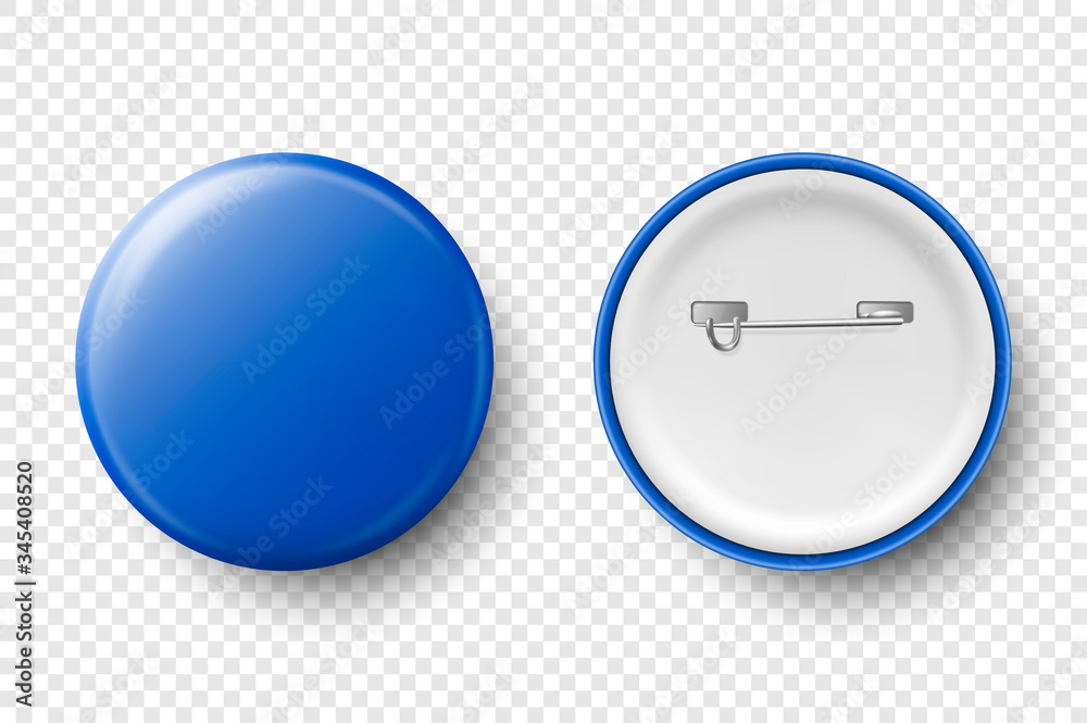 Vector 3d Realistic Blue Metal, Plastic Blank Button Badge Icon Set Isolated on Transparent Background. Top View - Front and Back Side. Template for Branding Identity, Logo, Presentations. Mock-up Vector 3d Realistic Blue Metal, Plastic Blank Button Badge Icon Set Isolated on Transparent Background. Top View - Front and Back Side. Template for Branding Identity, Logo, Presentations. Mock-up