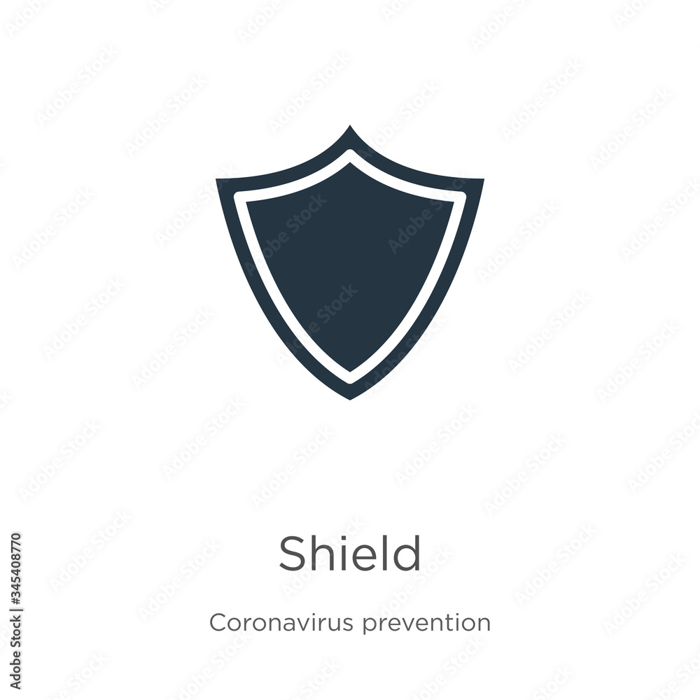 Shield icon vector. Trendy flat shield icon from Coronavirus Prevention collection isolated on white background. Vector illustration can be used for web and mobile graphic design, logo, eps10 Shield icon vector. Trendy flat shield icon from Coronavirus Prevention collection isolated on white background. Vector illustration can be used for web and mobile graphic design, logo, eps10