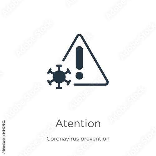 Atention icon vector. Trendy flat atention icon from Coronavirus Prevention collection isolated on white background. Vector illustration can be used for web and mobile graphic design, logo, eps10