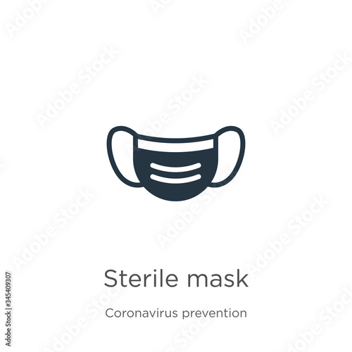 Sterile mask icon vector. Trendy flat sterile mask icon from Coronavirus Prevention collection isolated on white background. Vector illustration can be used for web and mobile graphic design, logo,