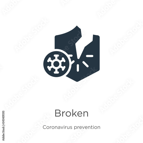 Broken icon vector. Trendy flat broken icon from Coronavirus Prevention collection isolated on white background. Vector illustration can be used for web and mobile graphic design, logo, eps10