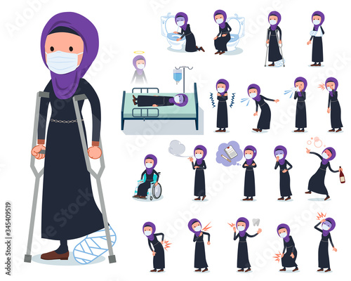 flat type mask Arab women_sickness