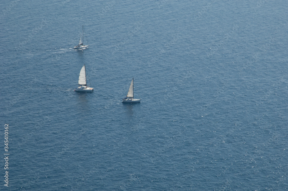 Fototapeta premium Sailing regatta in the coast of Mogan. Gran Canaria. Canary Islands. Spain.