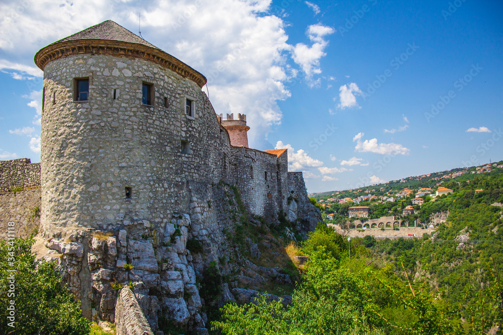 Obraz premium Trsat castle surrounded by nature in Rijeka, Croatia