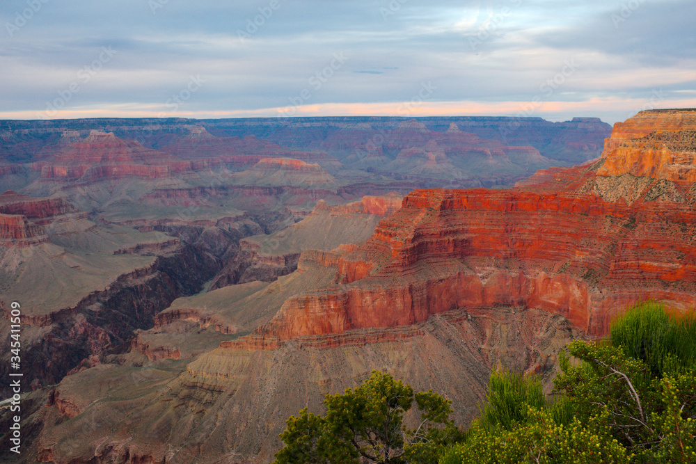 Pima Point viewed from South Rim of the Grand Canyon at dusk