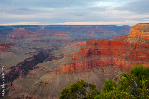 Pima Point viewed from South Rim of the Grand Canyon at dusk