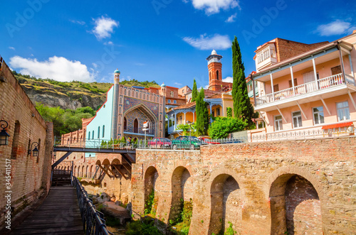 Historical center of old Tbilisi, sulphur baths and Juma mosque, Georgia photo
