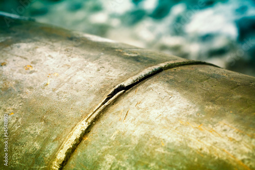 Foto A fragment of the main pipeline for pumping gas
