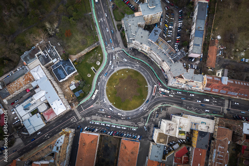 Circle road view from above