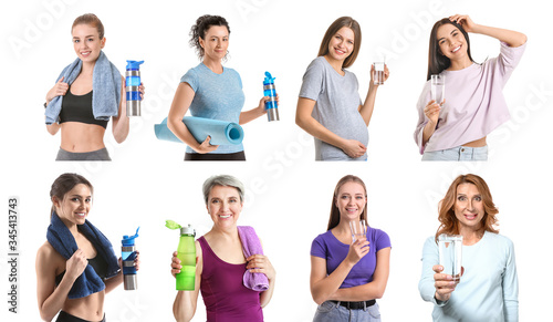 Different women with water ...