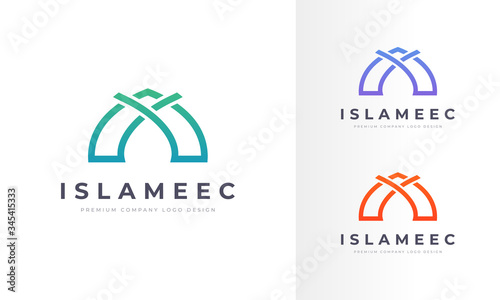 Creative Line Art Islamic  Logo Professional company Business Design. Vector Illustration