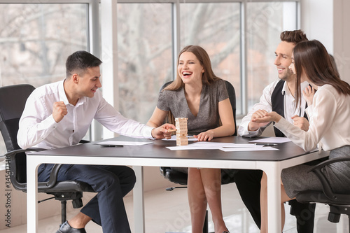 Team of business people pla...