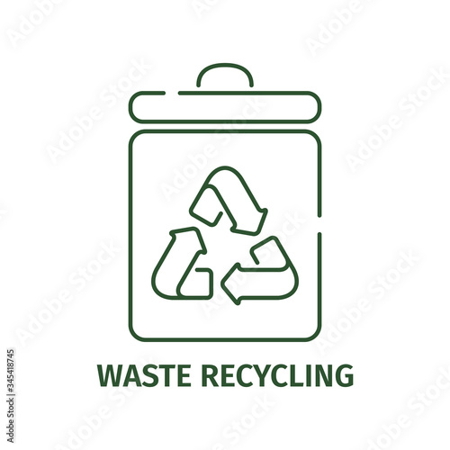 Garbage recycling icon on a white background.