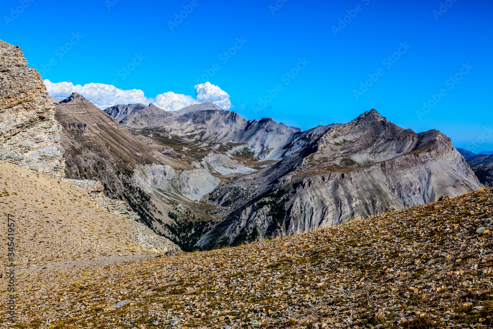 Impressive high altitude landscape located in The Southern French Alps 