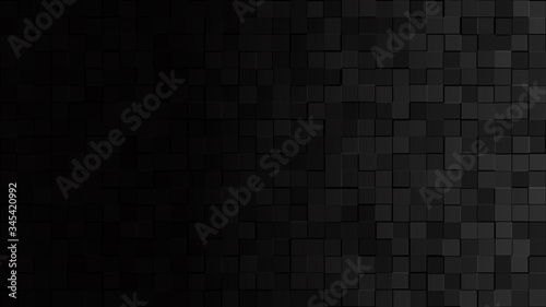 Abstract background of small squares in black and gray colors with horizontal gradient