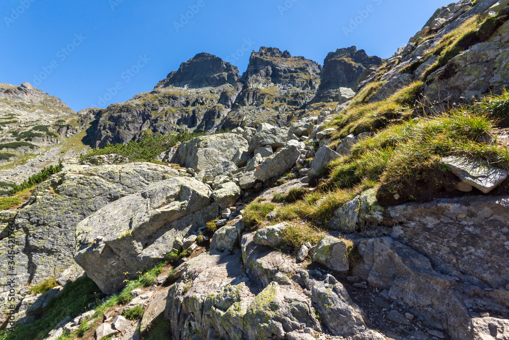 Landscape from hiking trail for Malyovitsa peak, Rila Mountain Landscape from hiking trail for Malyovitsa peak, Rila Mountain