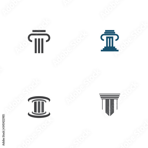 Set Column Logo Template vector