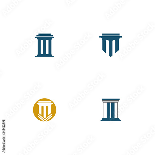 Set Column Logo Template vector